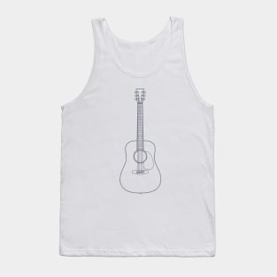 Dreadnought Style Acoustic Guitar Outline Tank Top